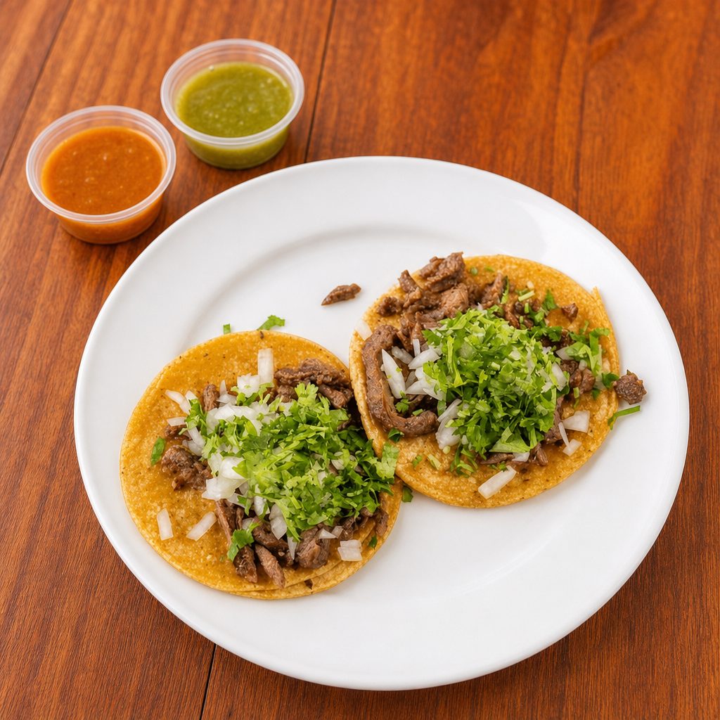 Tacos (Chile relleno, tripa and lengua).