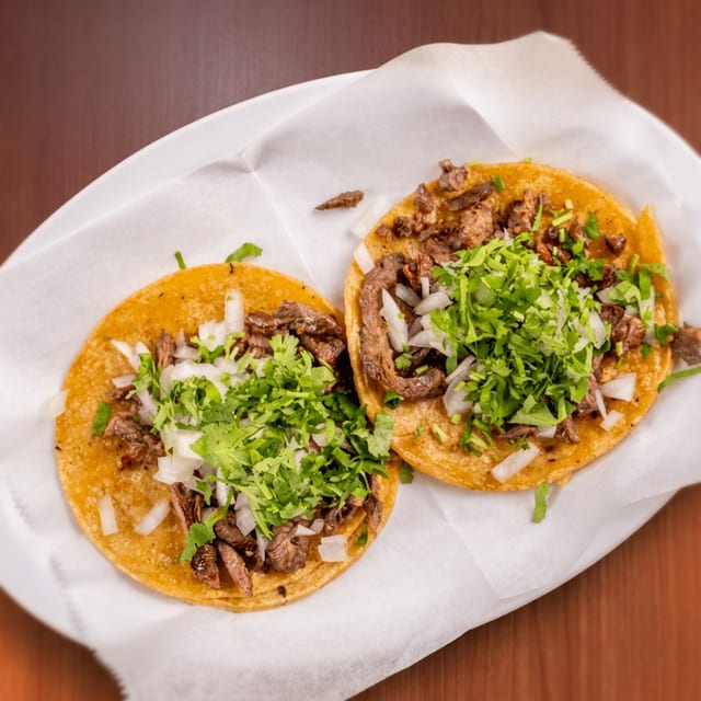Tacos (Asada, Chorizo, Pollo, Pastor).