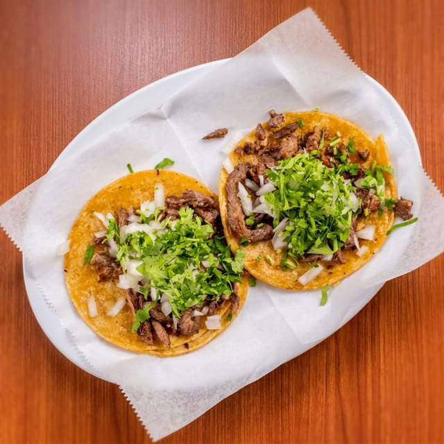 Tacos (Chile relleno, tripa and lengua).